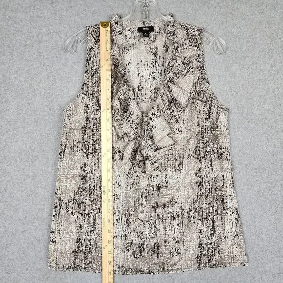 Mossimo Women's V-Neck Sleeveless Flutter Blouse Geometric Pattern Size Large - Picture 7 of 10